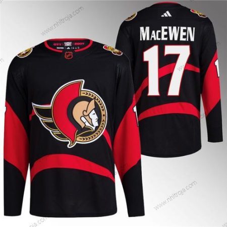 Herrar Ottawa Senators #17 Zack Macewen Svart Omvänd Retro Stitched Tröjor