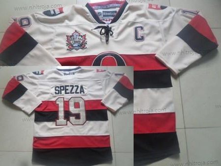 Herrar Ottawa Senators #19 Jason Spezza 2014 Heritage Klassisk Grädde Tröjor