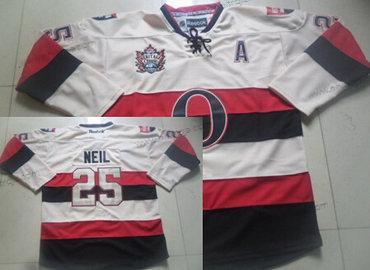 Herrar Ottawa Senators #25 Chris Neil 2014 Heritage Klassisk Grädde Tröjor