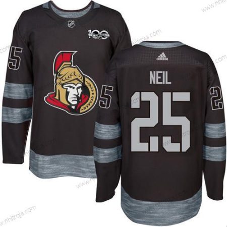 Herrar Ottawa Senators #25 Chris Neil Svart 1917-2017 100th Jubileum Stitched NHL Tröjor