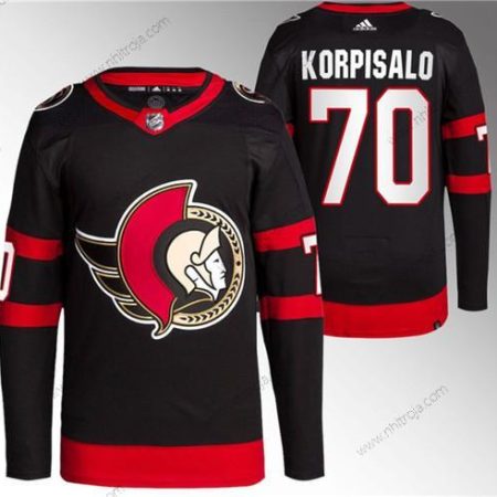 Herrar Ottawa Senators #70 Joonas Korpisalo Svart Stitched Tröjor