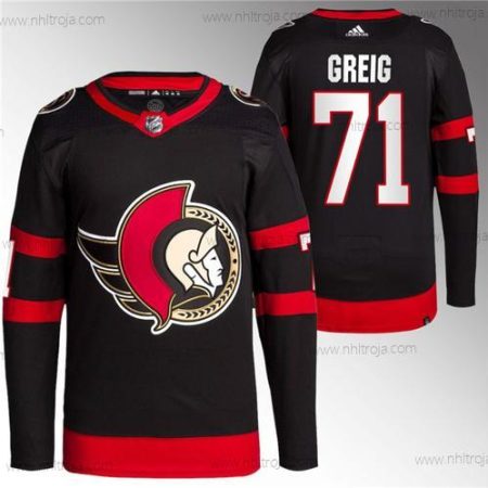 Herrar Ottawa Senators #71 Ridly Greig Svart Premier Breakaway Stitched Tröjor