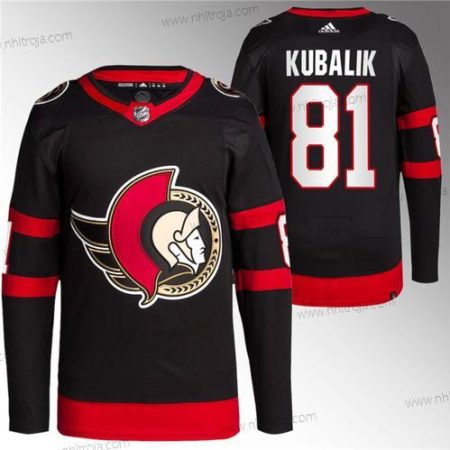 Herrar Ottawa Senators #81 Dominik Kubalik Svart Premier Breakaway Stitched Tröjor