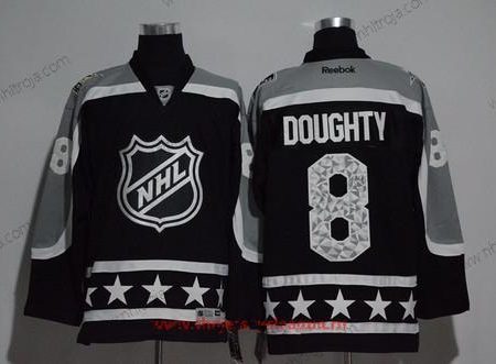 Herrar Pacific Division Los Angeles Kings #8 Drew Doughty Reebok Svart 2017 NHL All-Star Stitched Ice Hockey Tröjor