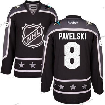 Herrar Pacific Division San Jose Sharks #8 Joe Pavelski Reebok Svart 2017 NHL All-Star Stitched Ice Hockey Tröjor