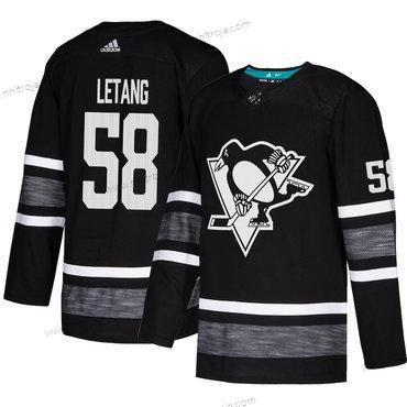 Herrar Penguins #58 Kris Letang Svart Autentisk 2019 All-Star Stitched Hockey Tröjor