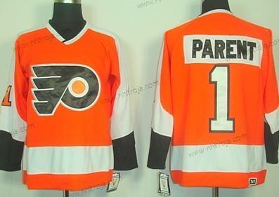 Herrar Philadelphia Flyers #1 Bernie Parent Orange Retro CCM Tröjor