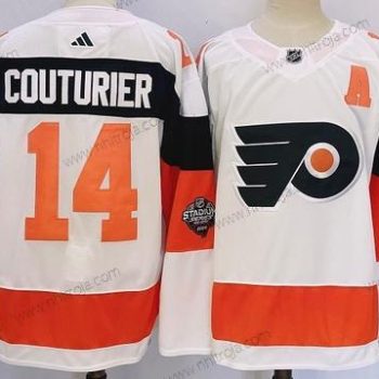 Herrar Philadelphia Flyers #14 Sean Couturier Vit 2024 Stadium Series Stitched Tröjor