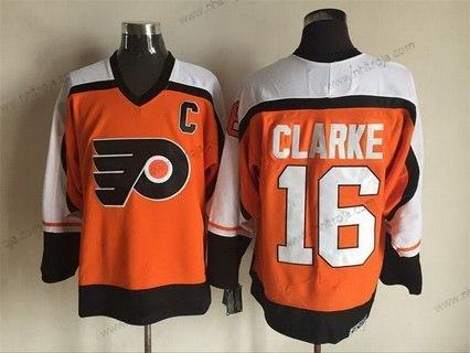 Herrar Philadelphia Flyers #16 Bobby Clarke 1997-98 Orange CCM Vintage Tröjor