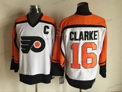 Herrar Philadelphia Flyers #16 Bobby Clarke 1997-98 Vit CCM Vintage Tröjor