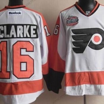 Herrar Philadelphia Flyers #16 Bobby Clarke Vit Vinter Klassisk Tröjor