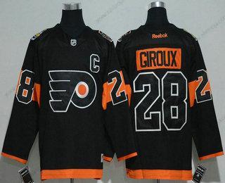 Herrar Philadelphia Flyers #28 Claude Giroux Svart 2017 Stadium Series Stitched NHL Reebok Hockey Tröjor