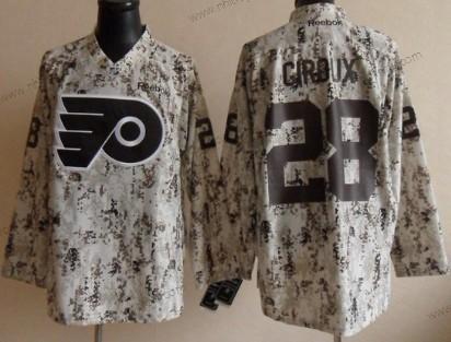 Herrar Philadelphia Flyers #28 Claude Giroux Vit Camo Tröjor