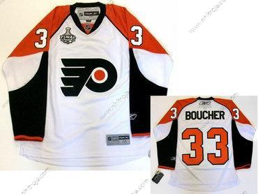 Herrar Philadelphia Flyers #33 Brian Boucher 2009-10 Stanley Cup Finals Game Vit Tröjor