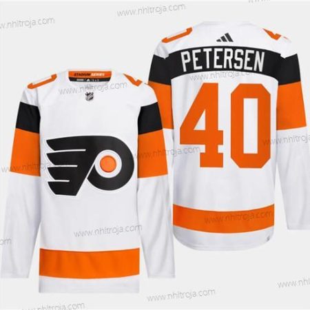 Herrar Philadelphia Flyers #40 Cal Petersen Vit 2024 Stadium Series Stitched Tröjor