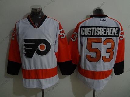 Herrar Philadelphia Flyers #53 Shayne Gostisbehere Philadelphia Flyers Reebok Premier Vit Borta Tröjor