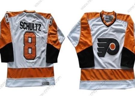 Herrar Philadelphia Flyers #8 Dave Schultz Vit Retro CCM Tröjor