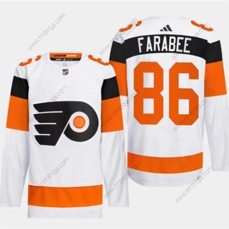 Herrar Philadelphia Flyers #86 Joel Farabee Vit 2024 Stadium Series Stitched Tröjor