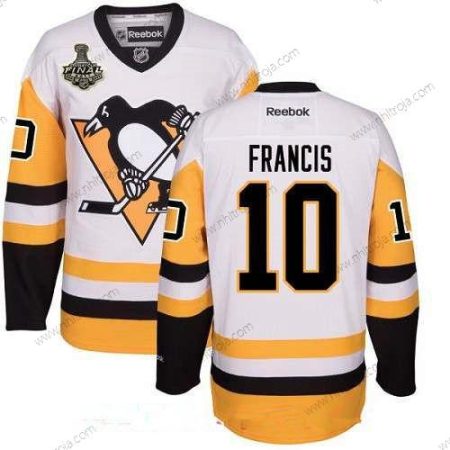 Herrar Pittsburgh Penguins #10 Ron Francis Vit Tredje tröjan 2017 Stanley Cup Finals Patch Stitched NHL Reebok Hockey Tröjor