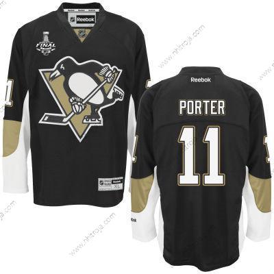 Herrar Pittsburgh Penguins #11 Kevin Porter Svart Team Color 2017 Stanley Cup NHL Finals Patch Tröjor