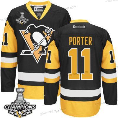 Herrar Pittsburgh Penguins #11 Kevin Porter Svart Tredje tröjan Tröjor 2017 Stanley Cup Champions Patch