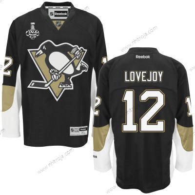 Herrar Pittsburgh Penguins #12 Ben Lovejoy Svart Team Color 2017 Stanley Cup NHL Finals Patch Tröjor