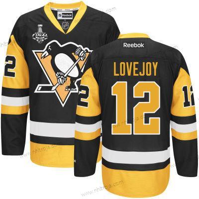 Herrar Pittsburgh Penguins #12 Ben Lovejoy Svart Tredje tröjan 2017 Stanley Cup NHL Finals Patch Tröjor