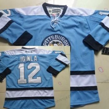 Herrar Pittsburgh Penguins #12 Jarome Iginla Blå Tröjor