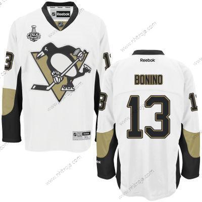 Herrar Pittsburgh Penguins #13 Nick Bonino Vit Road 2017 Stanley Cup NHL Finals Patch Tröjor