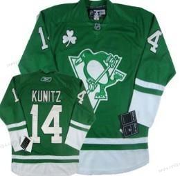 Herrar Pittsburgh Penguins #14 Chris Kunitz St. Patrick’S Day Grön Tröjor