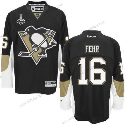 Herrar Pittsburgh Penguins #16 Eric Fehr Svart Team Color 2017 Stanley Cup NHL Finals Patch Tröjor