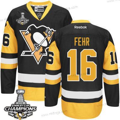 Herrar Pittsburgh Penguins #16 Eric Fehr Svart Tredje tröjan Tröjor 2017 Stanley Cup Champions Patch