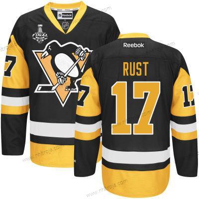 Herrar Pittsburgh Penguins #17 Bryan Rust Svart Tredje tröjan 2017 Stanley Cup NHL Finals Patch Tröjor