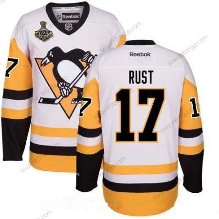 Herrar Pittsburgh Penguins #17 Bryan Rust Vit Tredje tröjan 2017 Stanley Cup Finals Patch Stitched NHL Reebok Hockey Tröjor