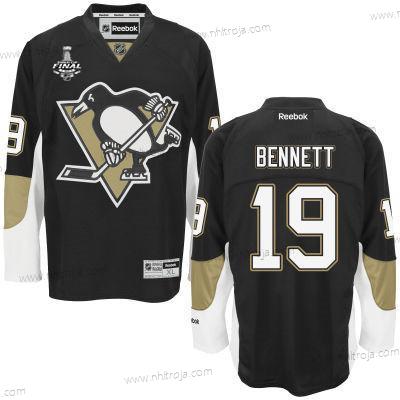 Herrar Pittsburgh Penguins #19 Beau Bennett Svart Team Color 2017 Stanley Cup NHL Finals Patch Tröjor