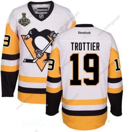 Herrar Pittsburgh Penguins #19 Bryan Trottier Vit Tredje tröjan 2017 Stanley Cup Finals Patch Stitched NHL Reebok Hockey Tröjor