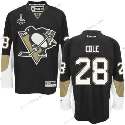 Herrar Pittsburgh Penguins #28 Ian Cole Svart Team Color 2017 Stanley Cup NHL Finals Patch Tröjor