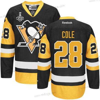 Herrar Pittsburgh Penguins #28 Ian Cole Svart Tredje tröjan 2017 Stanley Cup NHL Finals Patch Tröjor