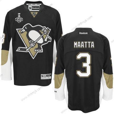 Herrar Pittsburgh Penguins #3 Olli Maatta Svart Team Color 2017 Stanley Cup NHL Finals Patch Tröjor