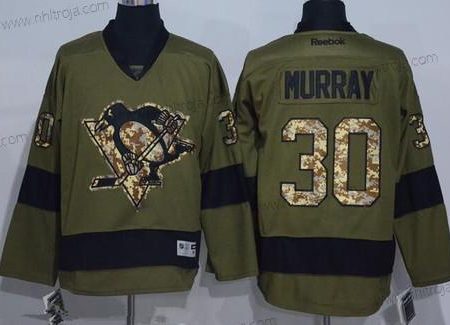 Herrar Pittsburgh Penguins #30 Matt Murray Grön Salute to Service Stitched NHL Reebok Hockey Tröjor