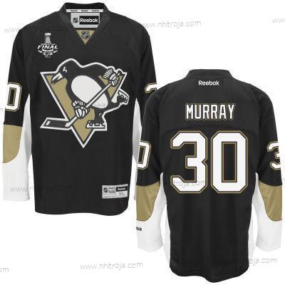 Herrar Pittsburgh Penguins #30 Matt Murray Svart Team Color 2017 Stanley Cup NHL Finals Patch Tröjor