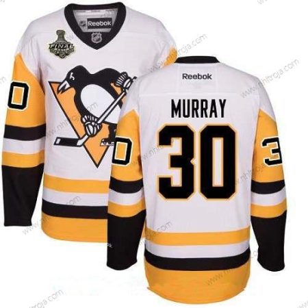 Herrar Pittsburgh Penguins #30 Matt Murray Vit Tredje tröjan 2017 Stanley Cup Finals Patch Stitched NHL Reebok Hockey Tröjor