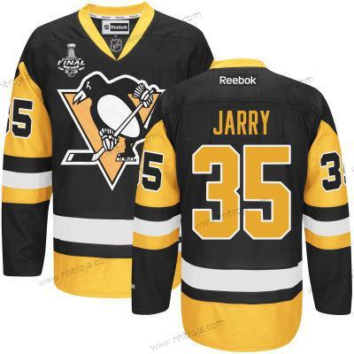 Herrar Pittsburgh Penguins #35 Tristan Jarry Svart Tredje tröjan 2017 Stanley Cup NHL Finals Patch Tröjor