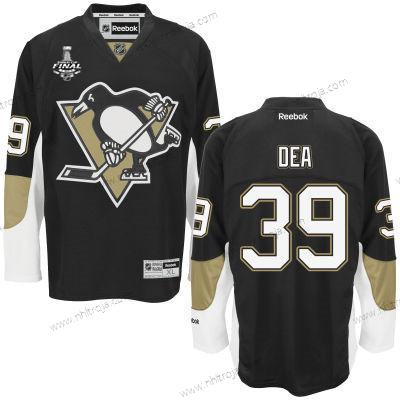 Herrar Pittsburgh Penguins #39 Jean-Sebastien Dea Svart Team Color 2017 Stanley Cup NHL Finals Patch Tröjor