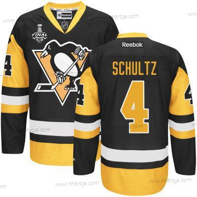 Herrar Pittsburgh Penguins #4 Justin Schultz Svart Tredje tröjan 2017 Stanley Cup NHL Finals Patch Tröjor