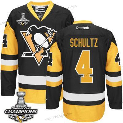 Herrar Pittsburgh Penguins #4 Justin Schultz Svart Tredje tröjan Tröjor 2017 Stanley Cup Champions Patch