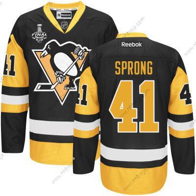 Herrar Pittsburgh Penguins #41 Daniel Sprong Svart Tredje tröjan 2017 Stanley Cup NHL Finals Patch Tröjor