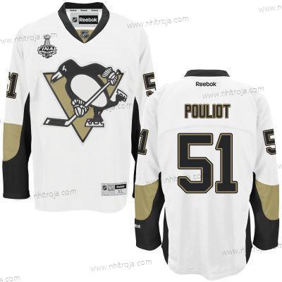 Herrar Pittsburgh Penguins #51 Derrick Pouliot Vit Road 2017 Stanley Cup NHL Finals Patch Tröjor