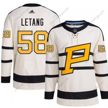 Herrar Pittsburgh Penguins #58 Kris Letang Grädde 2023 Vinter Klassisk Stitched Tröjor