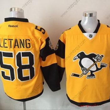 Herrar Pittsburgh Penguins #58 Kris Letang Gul 2017 Stadium Series Stitched NHL Reebok Hockey Tröjor